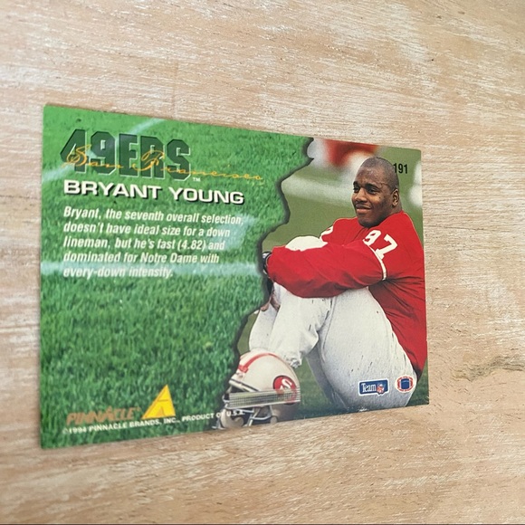 Bryant Young 94 Rookie 49ERS Pinnacle 1994 - Picture 7 of 9